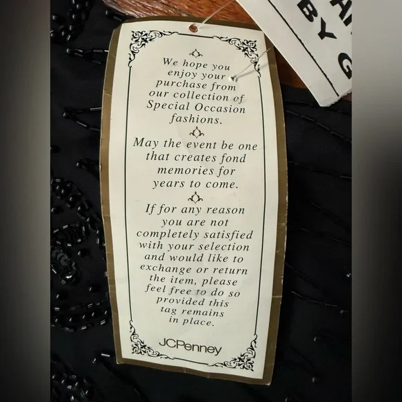 Vintage Mark & John 100% silk beaded black cocktail dress M - Picture 8 of 9